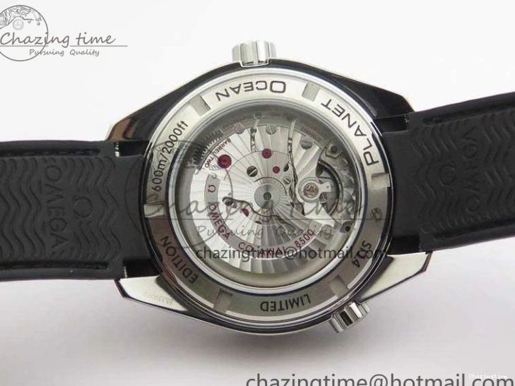 1221 Planet Ocean Pro Ceramic Bezel 45mm 1:1 OMF Best Edition On Rubber Strap A8500 (Black Balance Wheel) MoistureWicking 8136